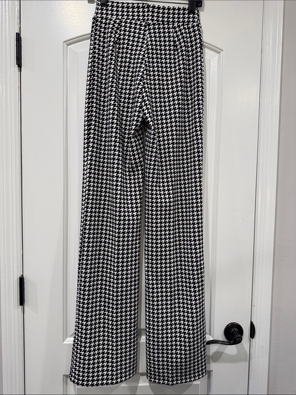 NWT Fashion Nova Black & White Houndstooth Check Back Later Wide Leg Pants Sz Sm - Picture 6 of 6